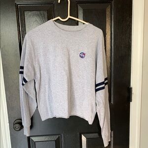 Mighty fine NASA Gray Sweatshirt with Navy Stripes